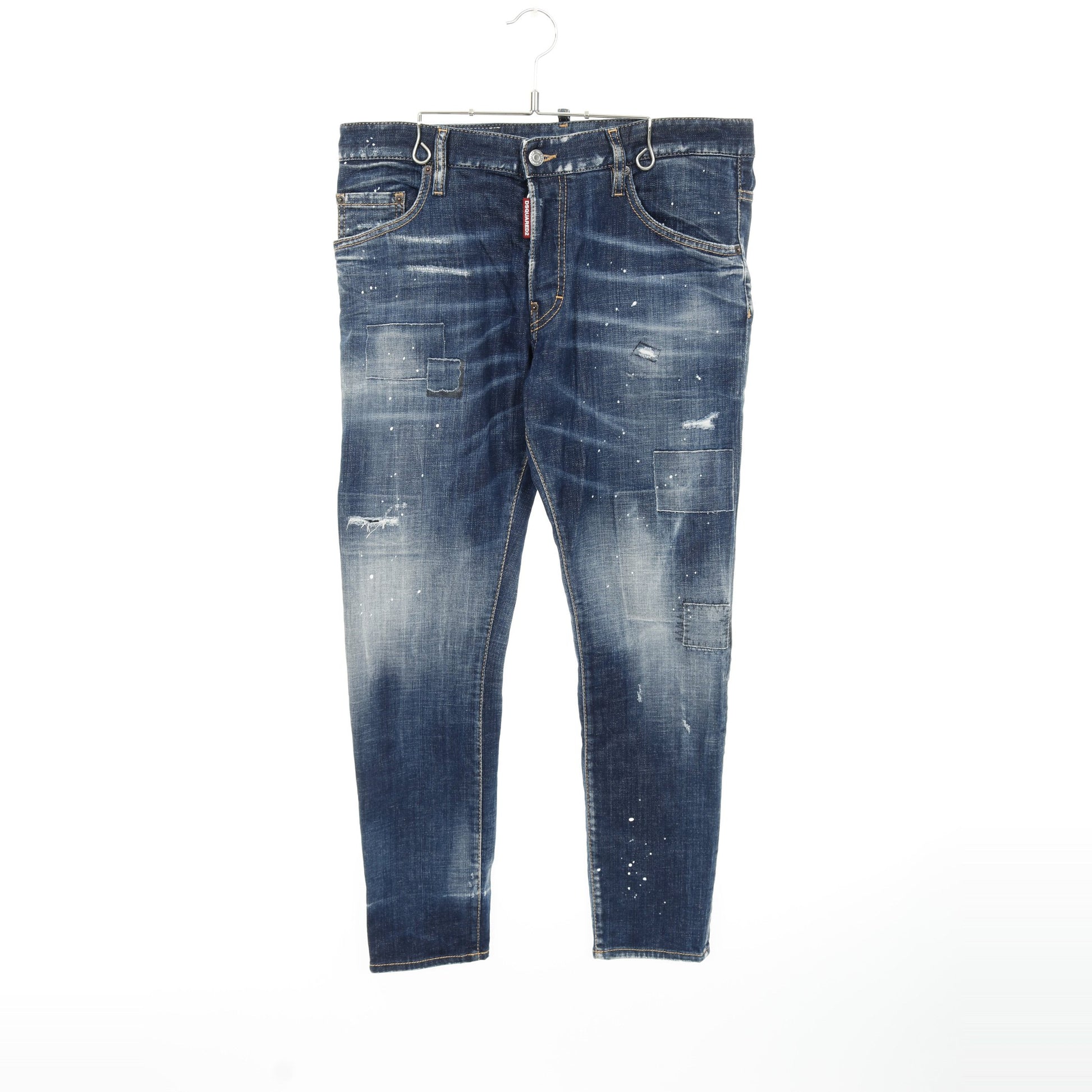 SKATER JEAN デニムパンツ コットン ブルー ダメージ加工 ディースクエアード ボトムス DSQUARED2