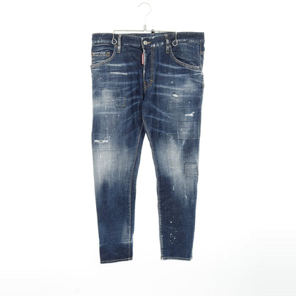 SKATER JEAN デニムパンツ コットン ブルー ダメージ加工 ディースクエアード ボトムス DSQUARED2
