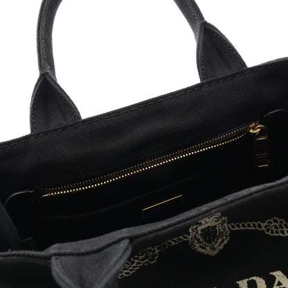 CANAPA カナパ ハンドバッグ トートバッグ キャンバス ブラック 2WAY プラダ バッグ PRADA