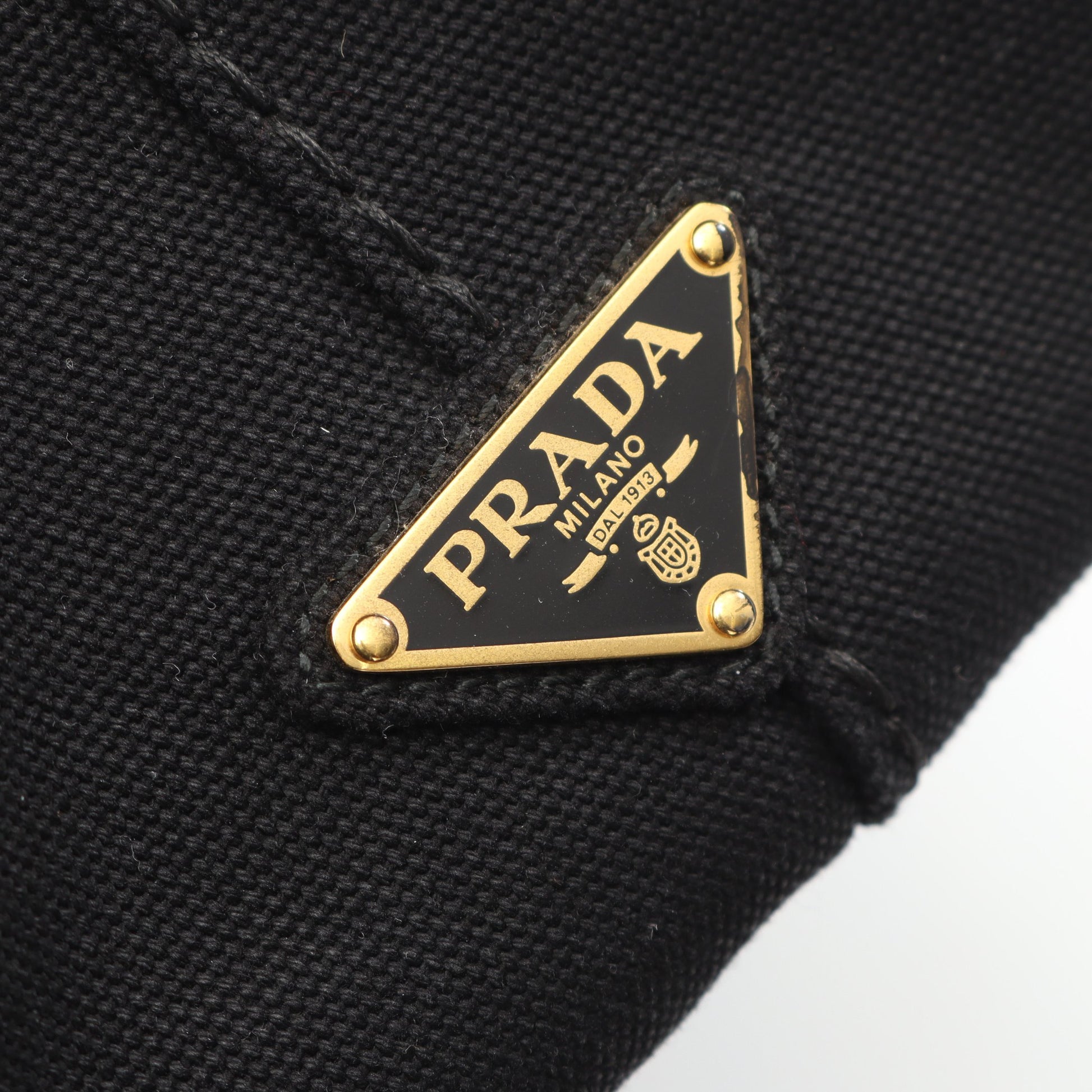 CANAPA カナパ ハンドバッグ トートバッグ キャンバス ブラック 2WAY プラダ バッグ PRADA