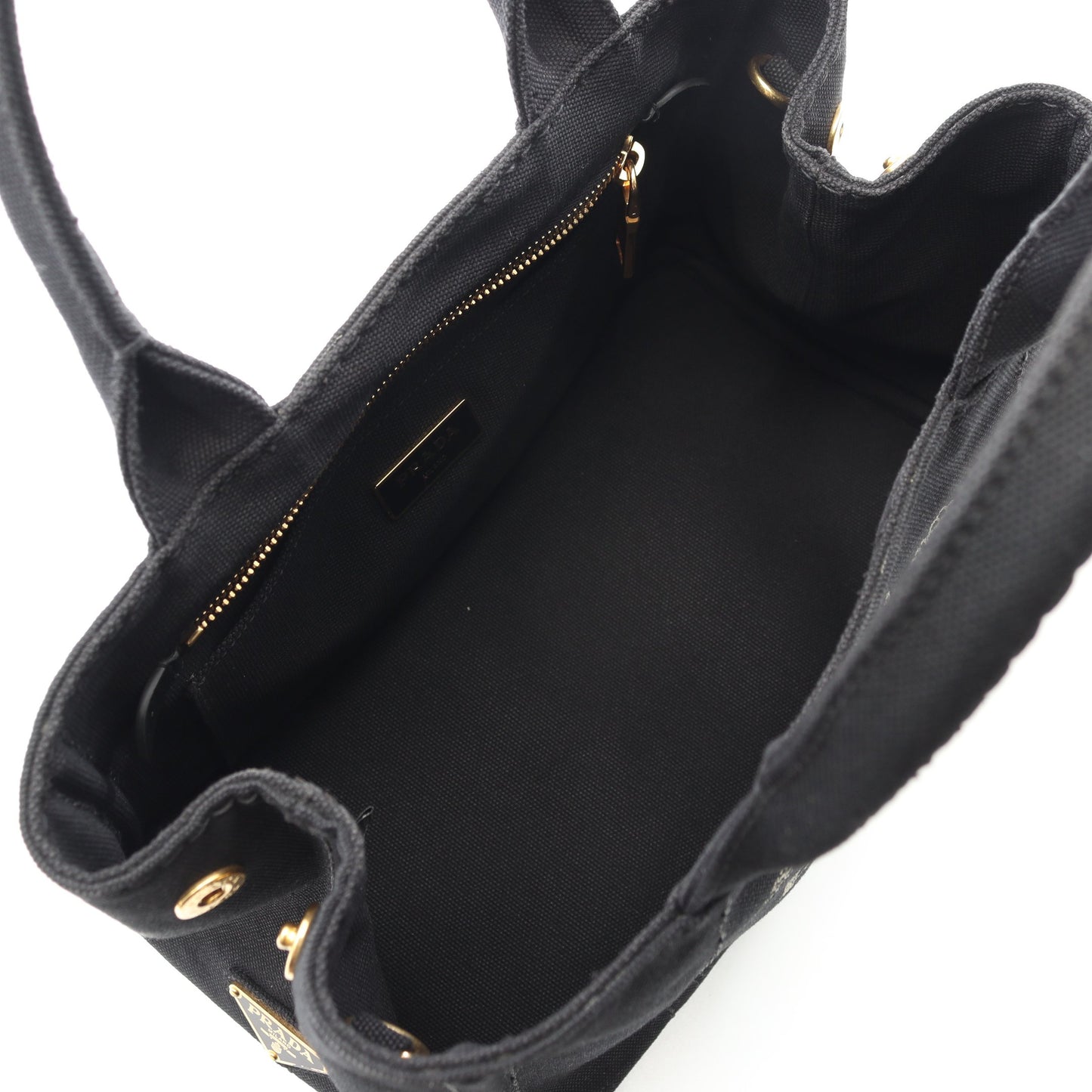 CANAPA カナパ ハンドバッグ トートバッグ キャンバス ブラック 2WAY プラダ バッグ PRADA