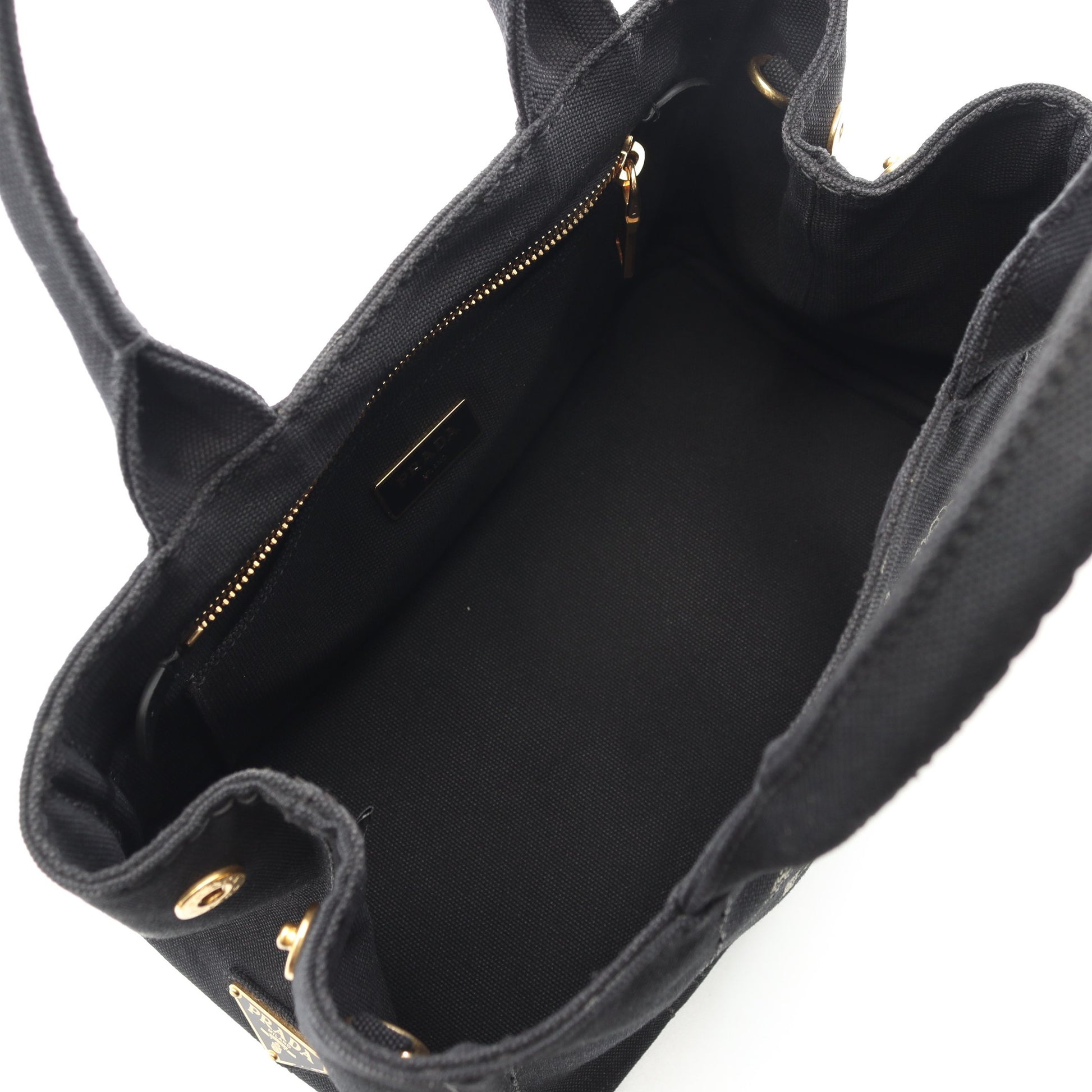 CANAPA カナパ ハンドバッグ トートバッグ キャンバス ブラック 2WAY プラダ バッグ PRADA