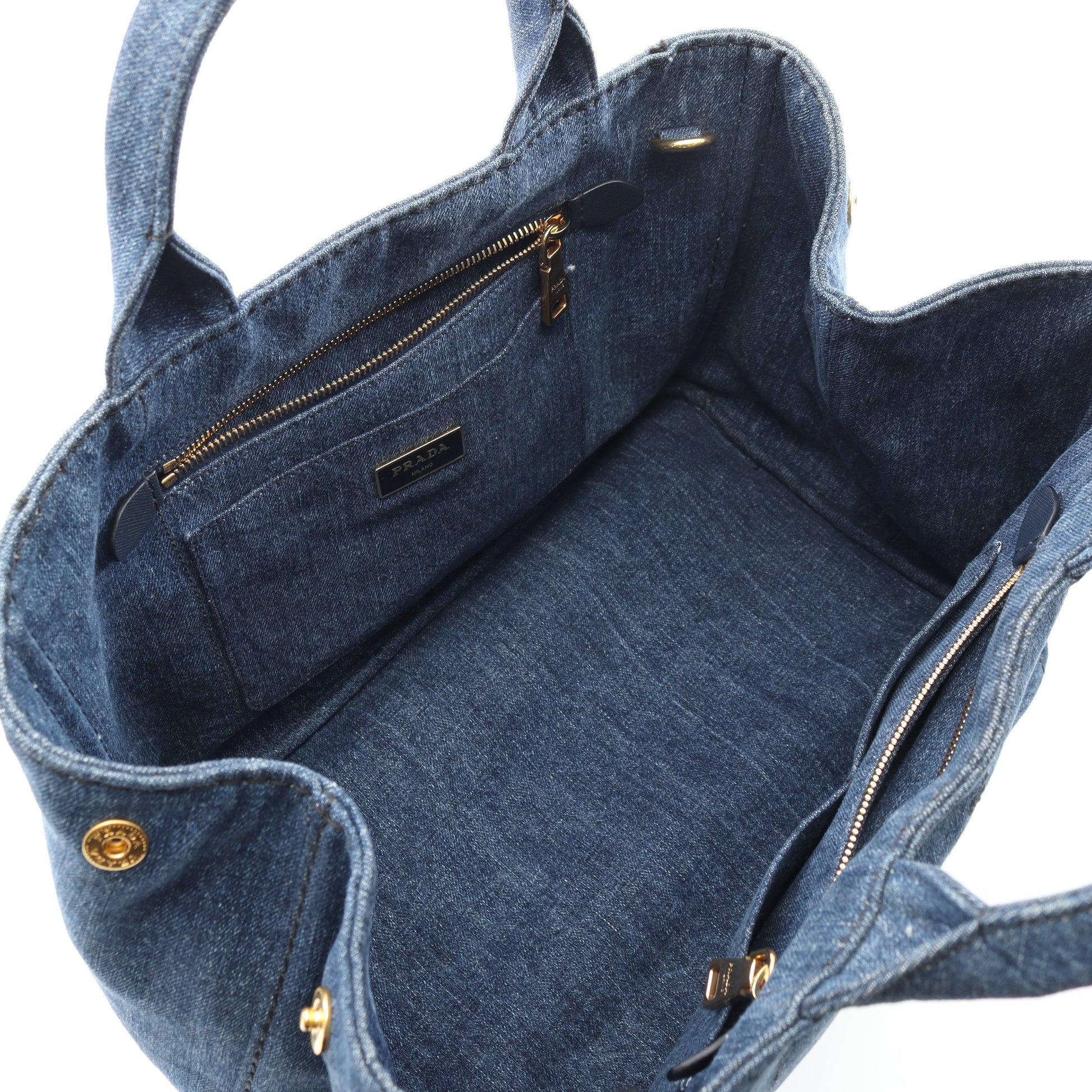 CANAPA カナパ ハンドバッグ トートバッグ デニム インディゴブルー 2WAY プラダ バッグ PRADA