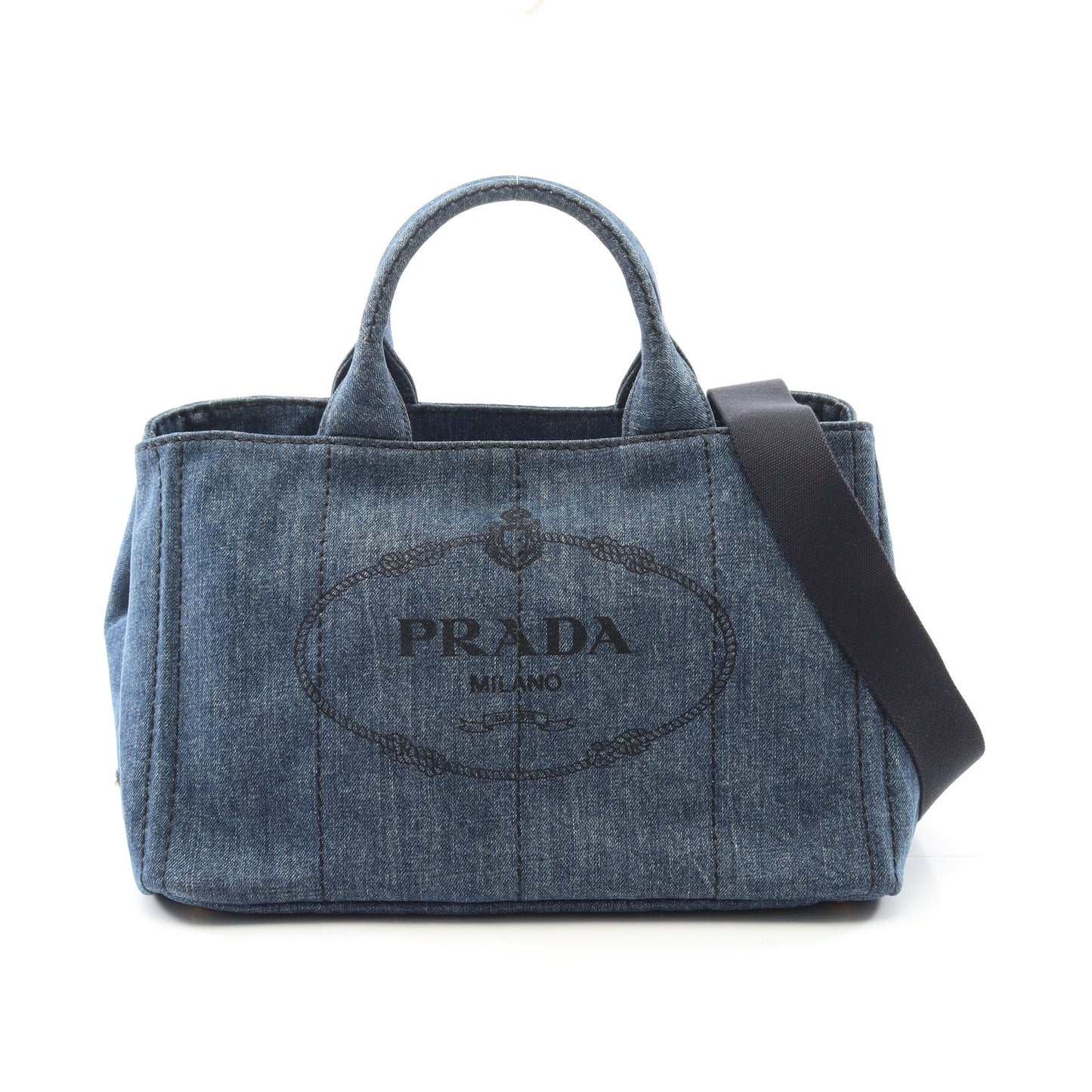 CANAPA カナパ ハンドバッグ トートバッグ デニム インディゴブルー 2WAY プラダ バッグ PRADA