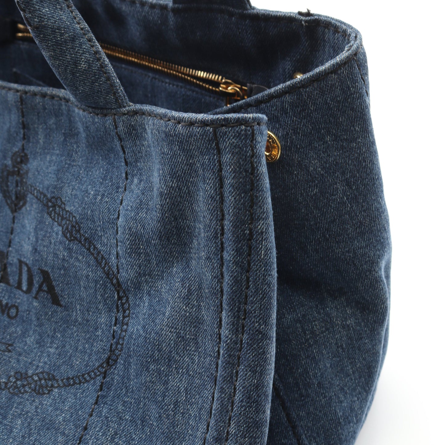 CANAPA カナパ ハンドバッグ トートバッグ デニム インディゴブルー 2WAY プラダ バッグ PRADA