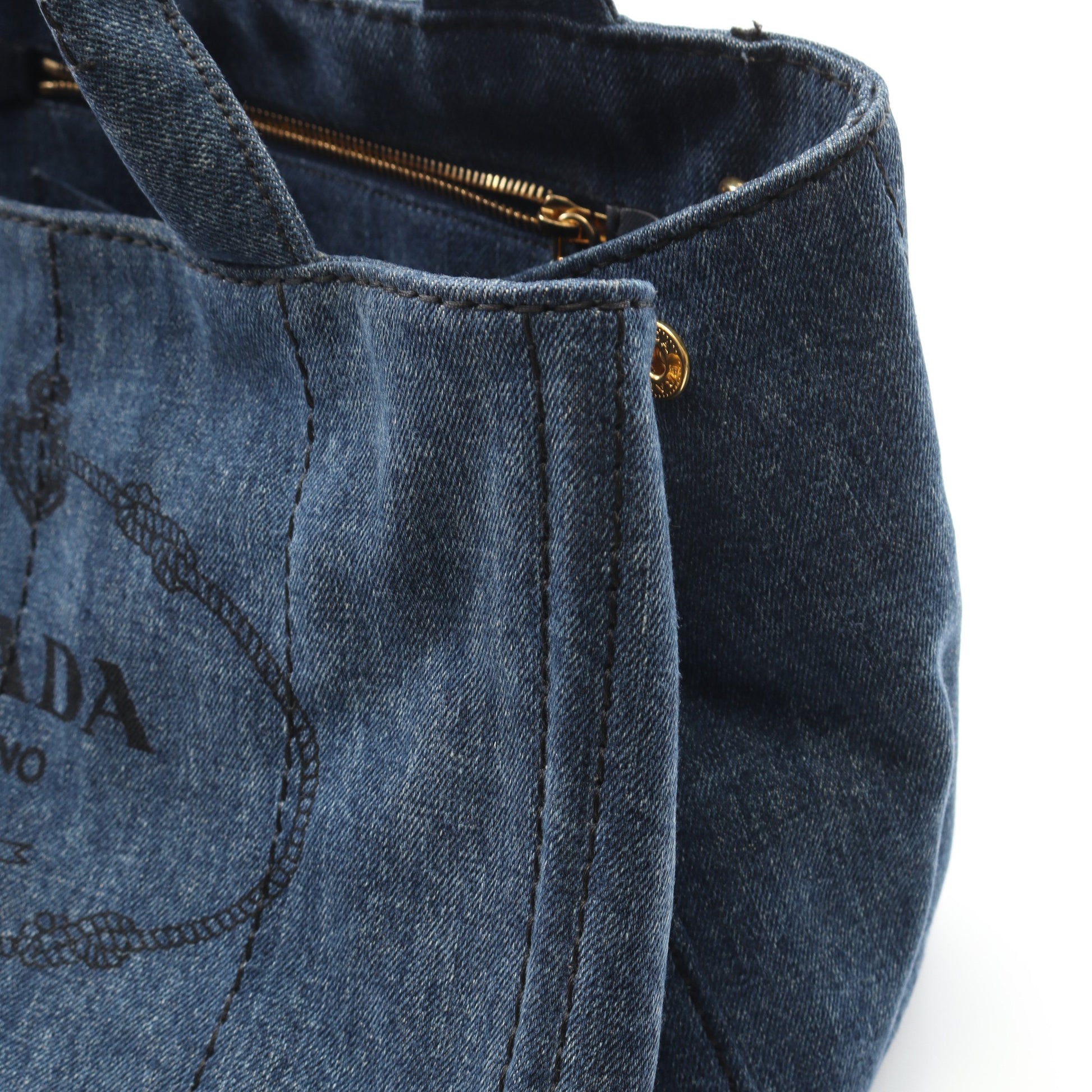 CANAPA カナパ ハンドバッグ トートバッグ デニム インディゴブルー 2WAY プラダ バッグ PRADA