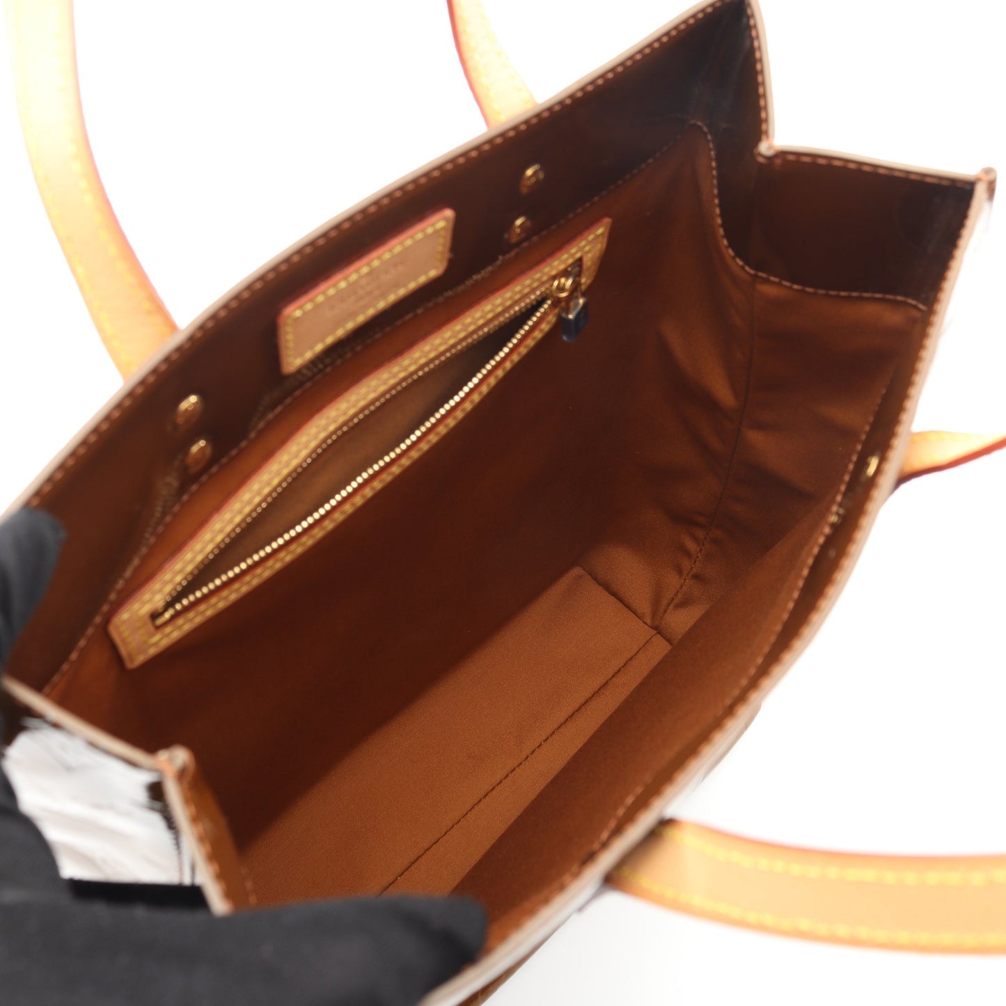 リードMM モノグラムヴェルニ ハンドバッグ トートバッグ レザー ブロンズ ルイヴィトン バッグ LOUIS VUITTON