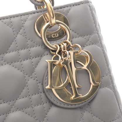 レディディオール スモール ハンドバッグ レザー グレー 2WAY クリスチャンディオール バッグ Christian Dior