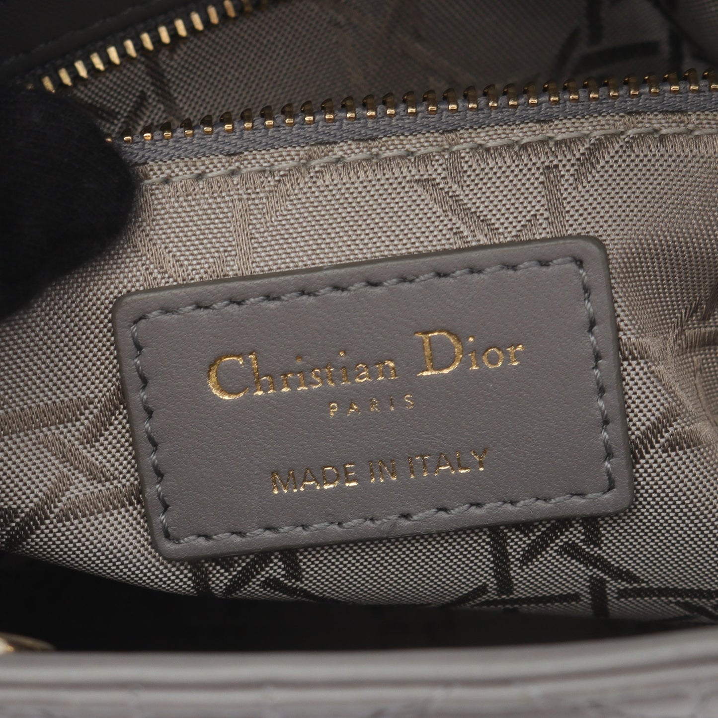 レディディオール スモール ハンドバッグ レザー グレー 2WAY クリスチャンディオール バッグ Christian Dior