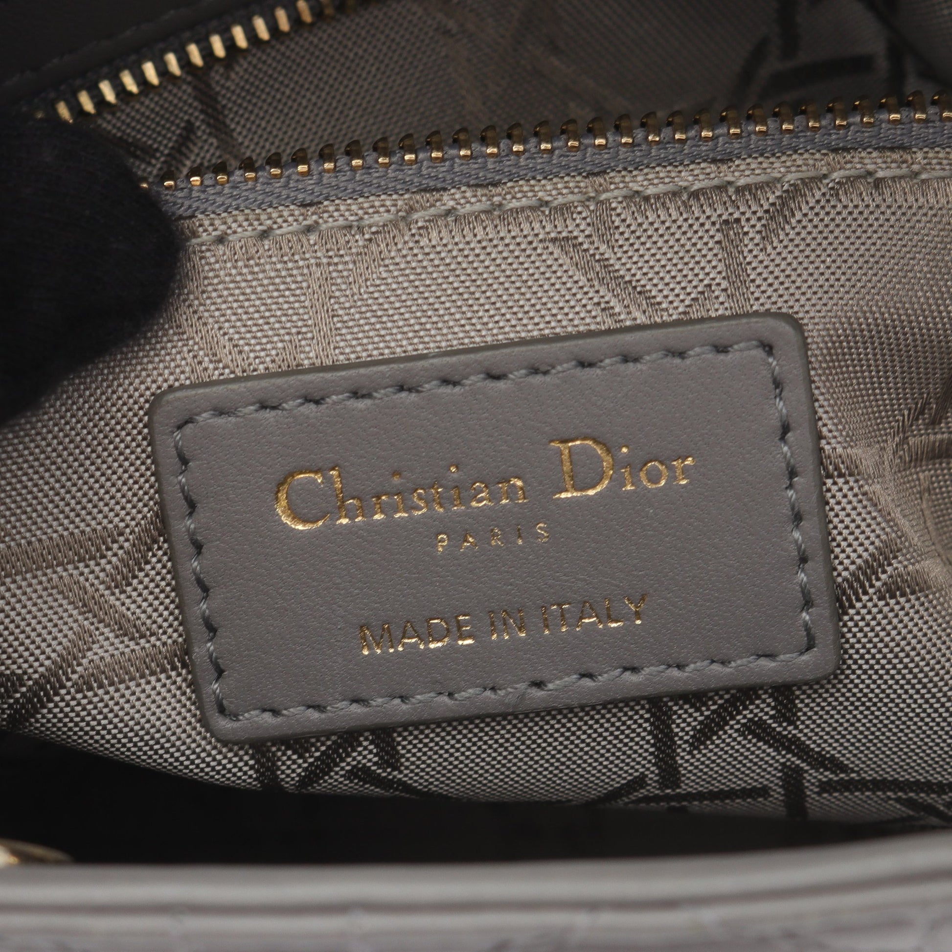 レディディオール スモール ハンドバッグ レザー グレー 2WAY クリスチャンディオール バッグ Christian Dior