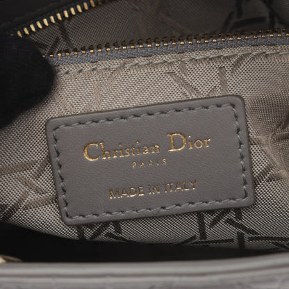レディディオール スモール ハンドバッグ レザー グレー 2WAY クリスチャンディオール バッグ Christian Dior