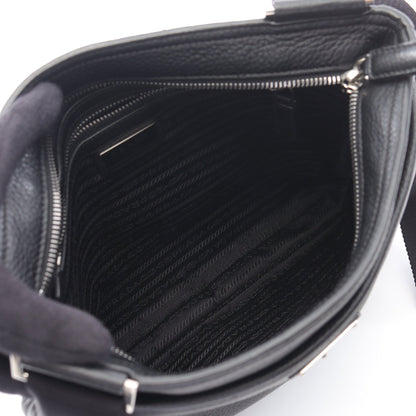 VITTELO CITY ショルダーバッグ レザー ブラック プラダ バッグ PRADA