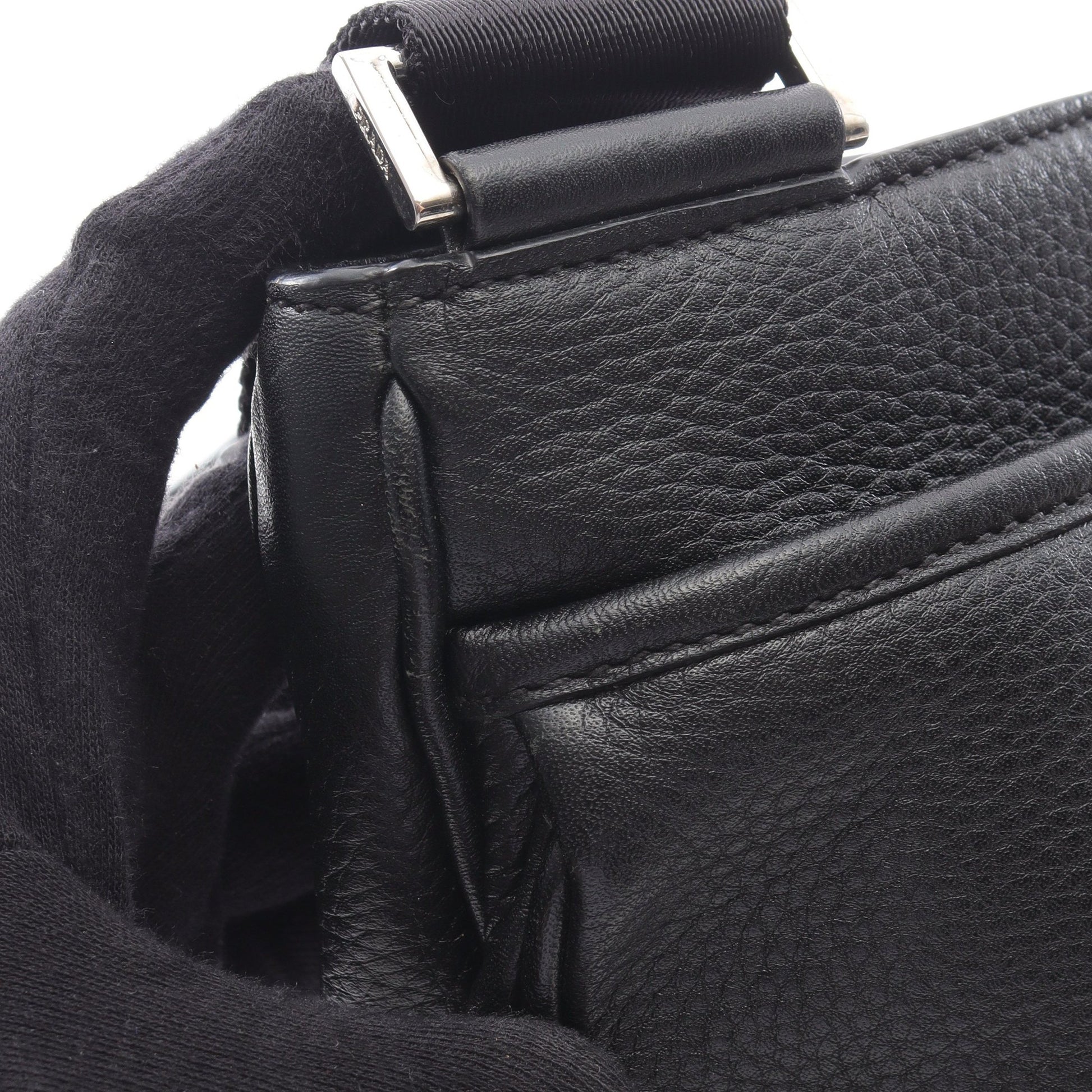 VITTELO CITY ショルダーバッグ レザー ブラック プラダ バッグ PRADA
