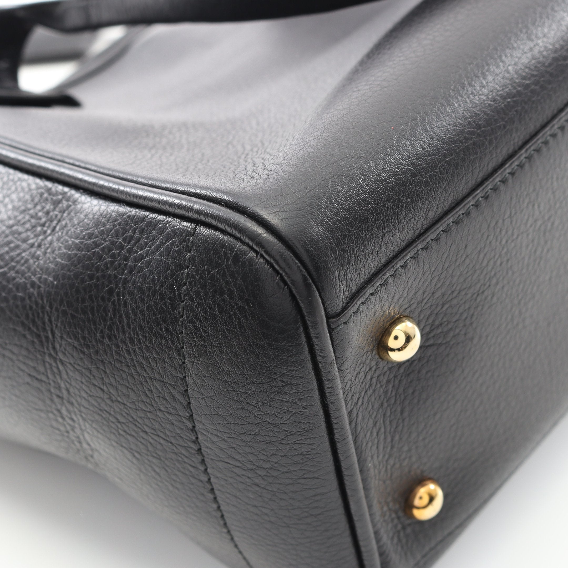 ヘリテージ ハンドバッグ トートバッグ レザー ブラック ロエベ