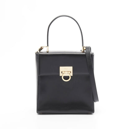 ガンチーニ ハンドバッグ レザー ブラック 2WAY サルヴァトーレフェラガモ バッグ Salvatore Ferragamo
