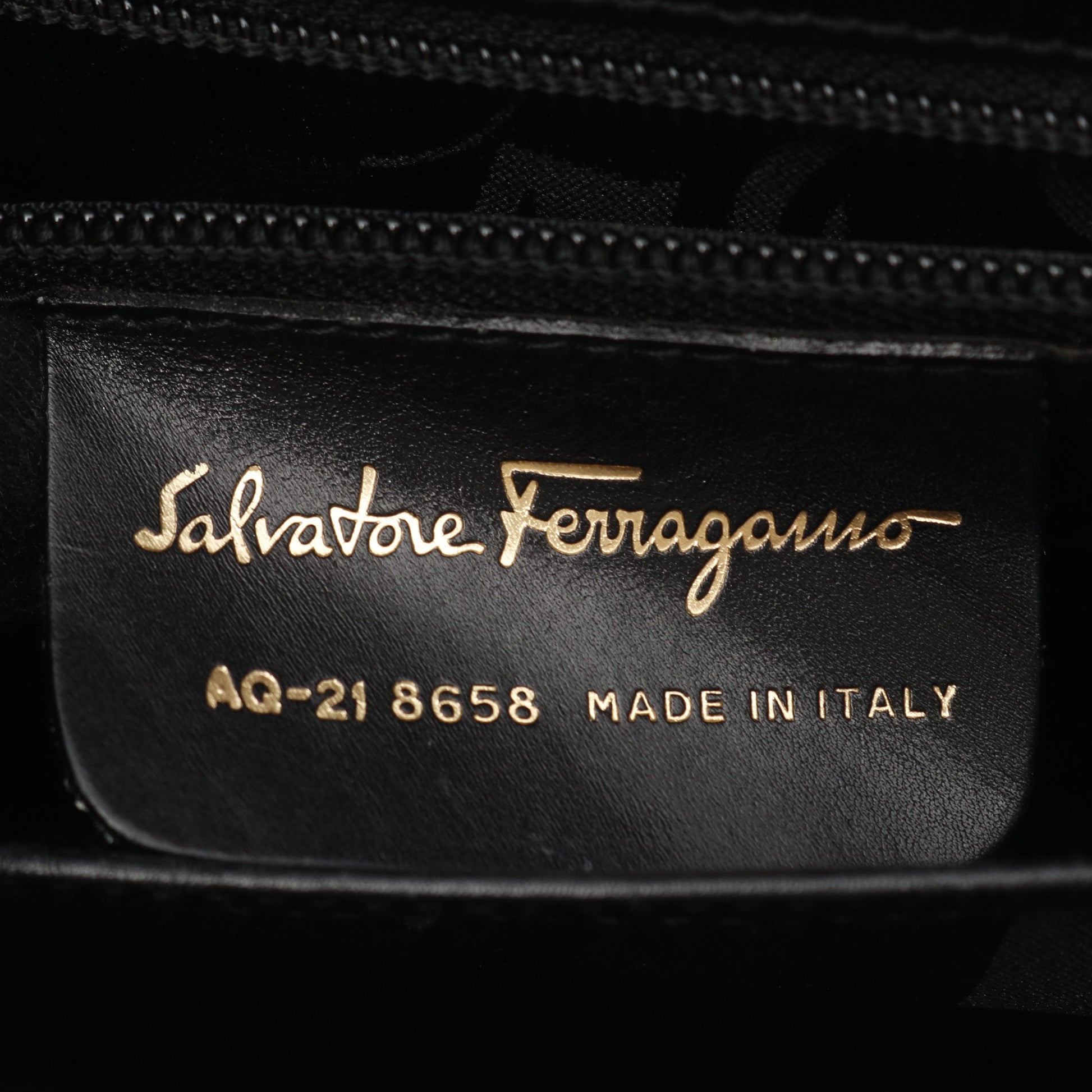 ガンチーニ ハンドバッグ レザー ブラック 2WAY サルヴァトーレフェラガモ バッグ Salvatore Ferragamo