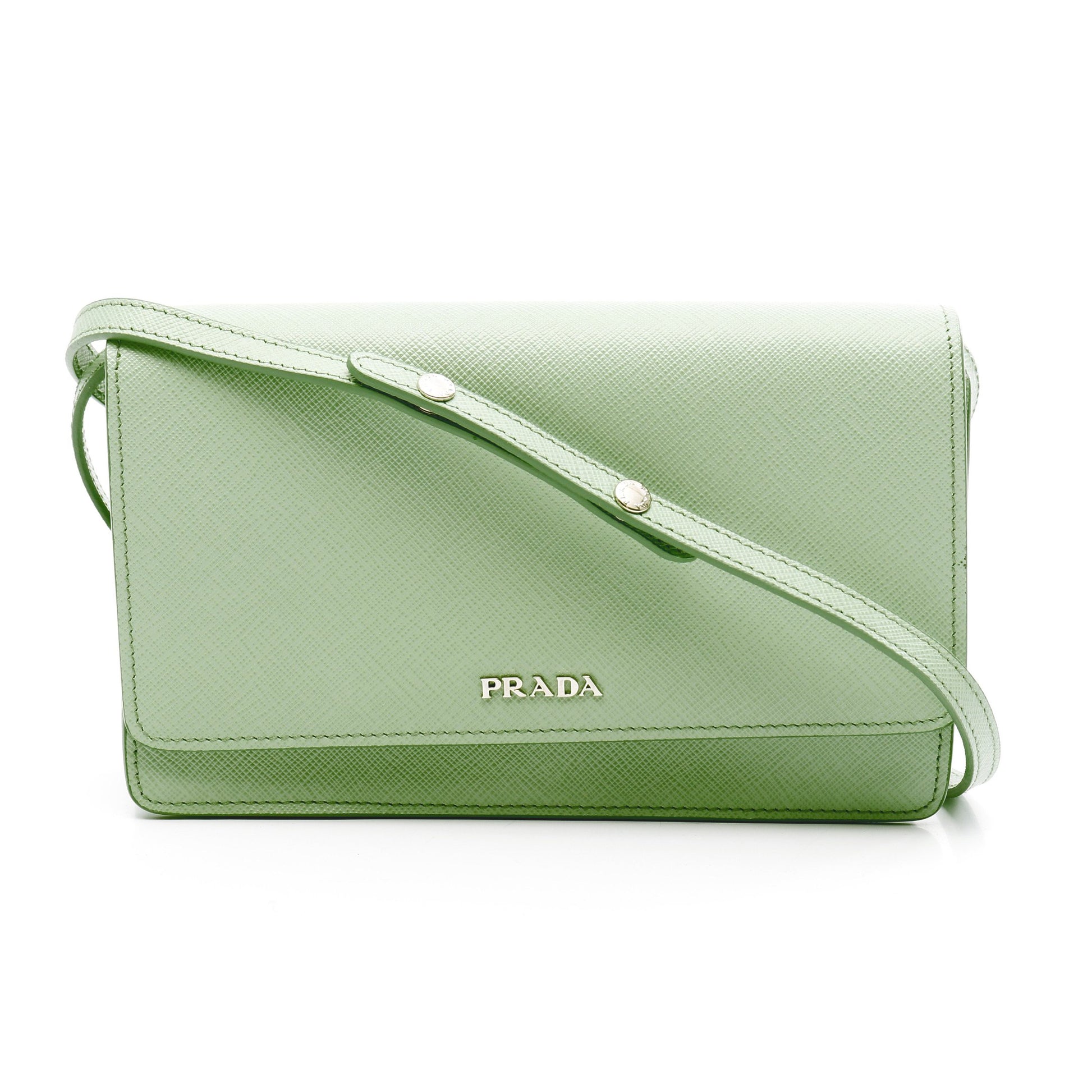 SAFFIANO LUX ショルダーウォレット サフィアーノレザー ライトグリーン プラダ バッグ PRADA