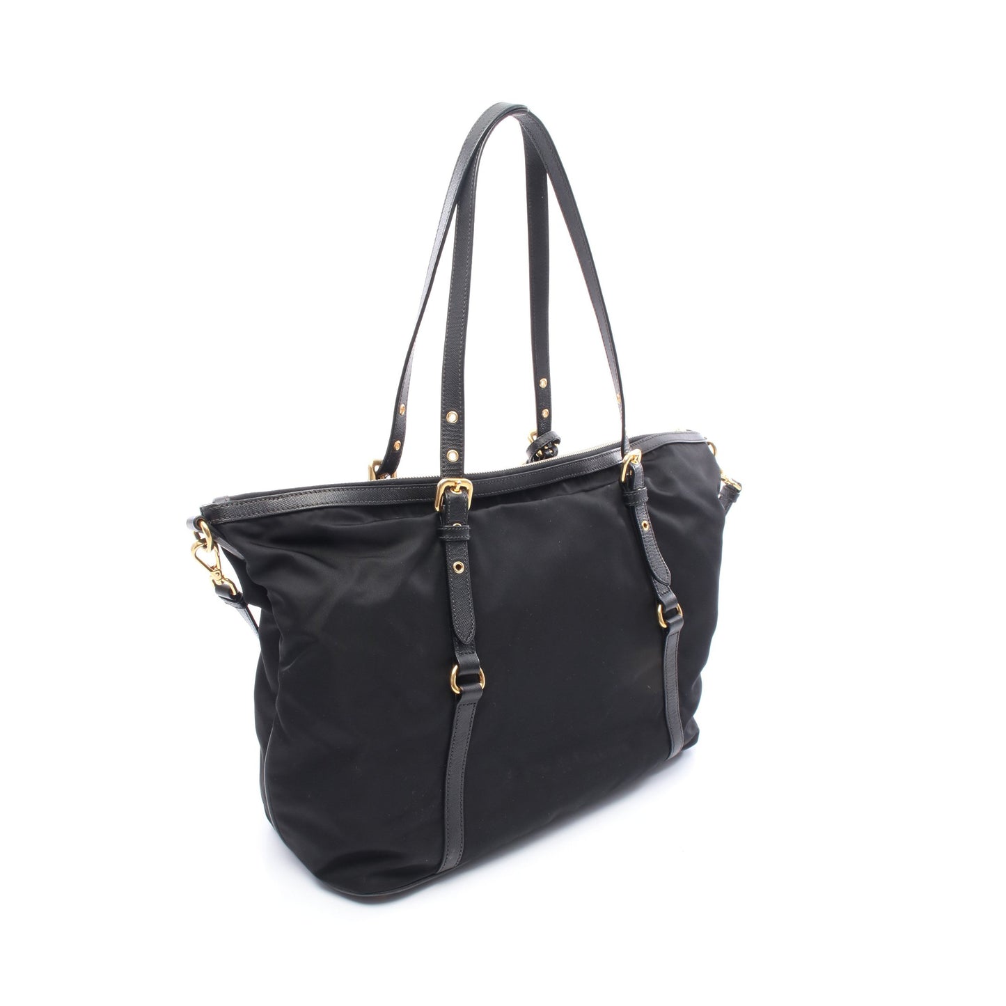TESSUTO+SAFFIANO ショルダーバッグ トートバッグ ナイロン サフィアーノレザー ブラック 2WAY プラダ バッグ PRADA