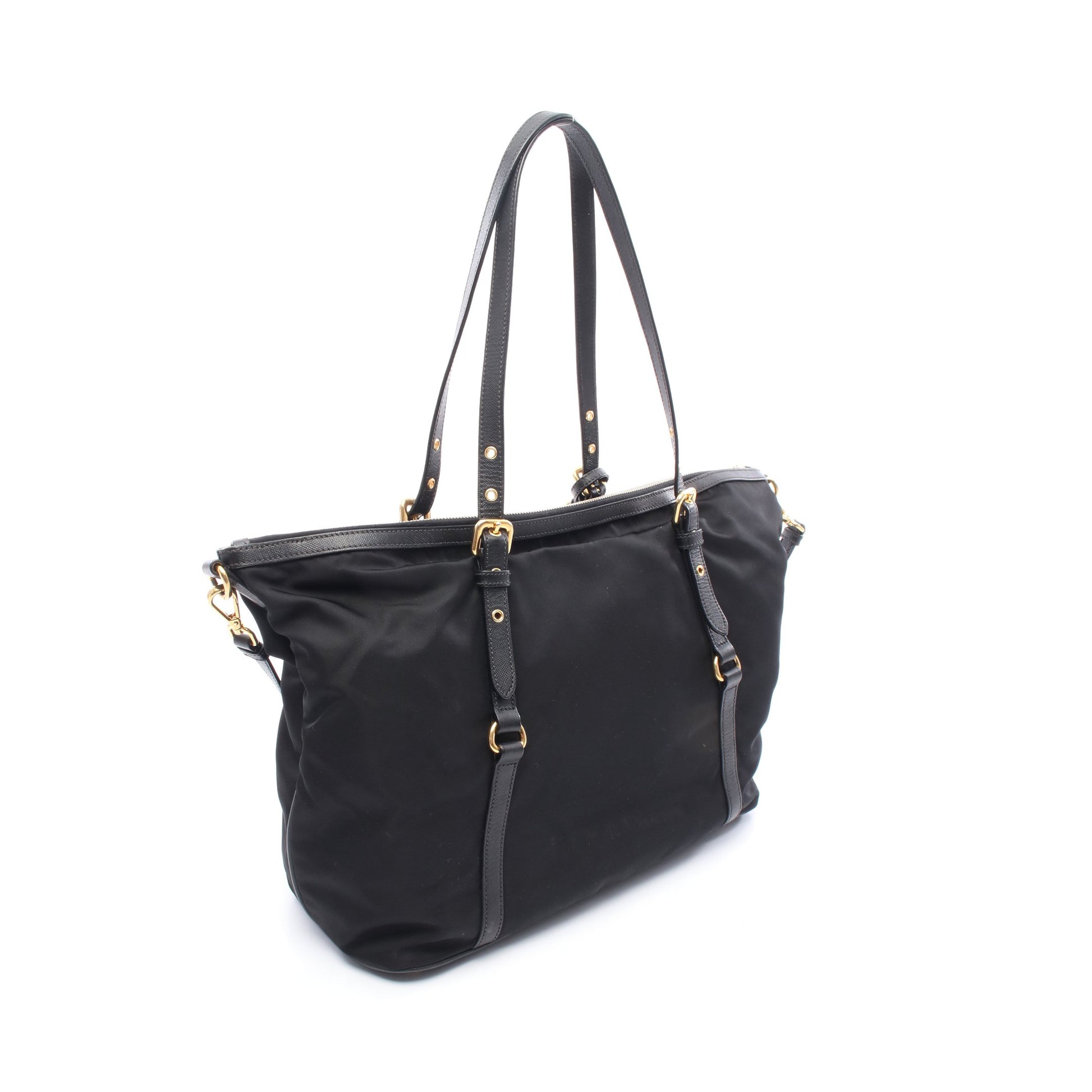 TESSUTO+SAFFIANO ショルダーバッグ トートバッグ ナイロン サフィアーノレザー ブラック 2WAY プラダ バッグ PRADA