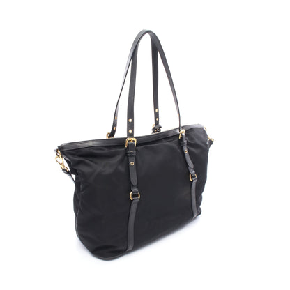 TESSUTO+SAFFIANO ショルダーバッグ トートバッグ ナイロン サフィアーノレザー ブラック 2WAY プラダ バッグ PRADA