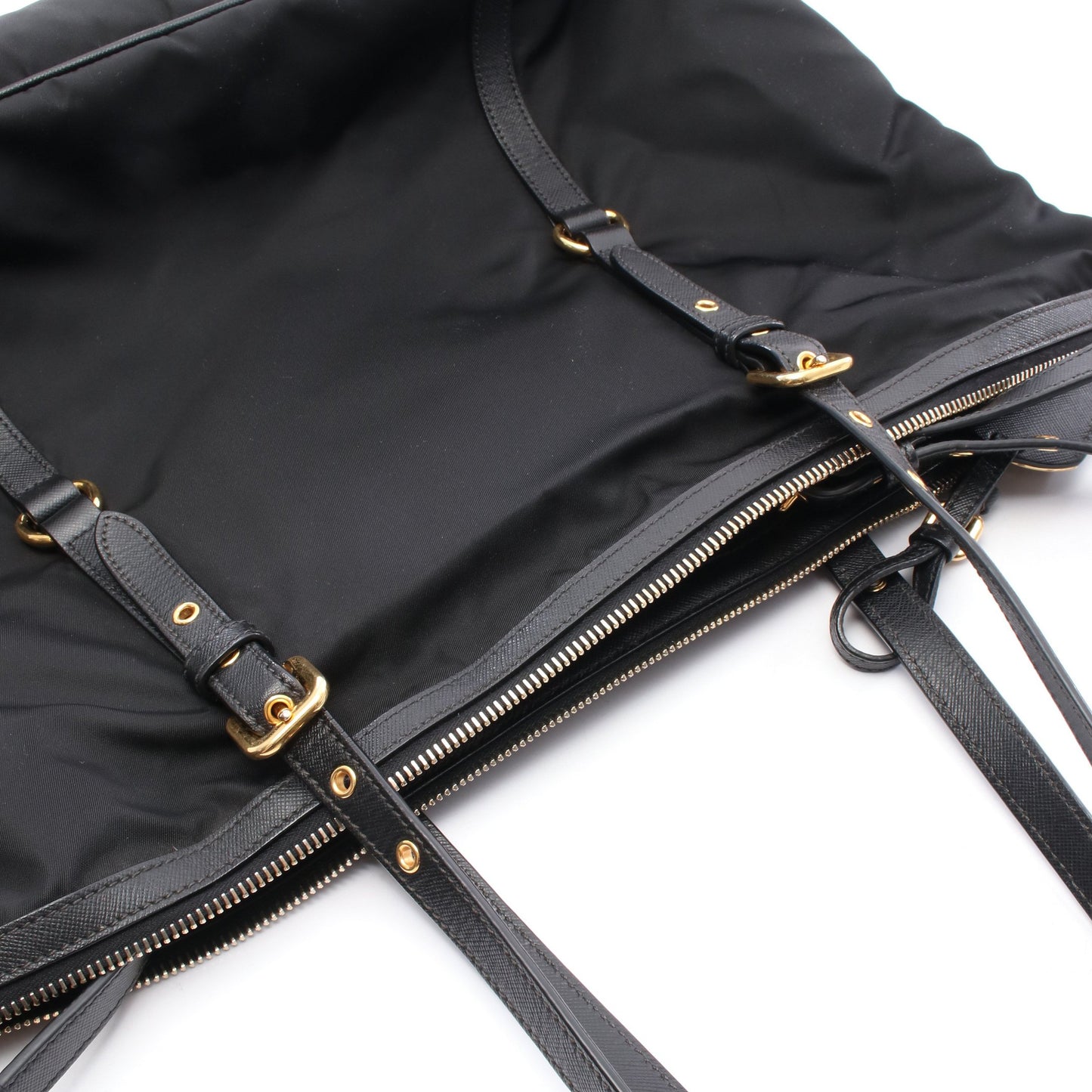 TESSUTO+SAFFIANO ショルダーバッグ トートバッグ ナイロン サフィアーノレザー ブラック 2WAY プラダ バッグ PRADA