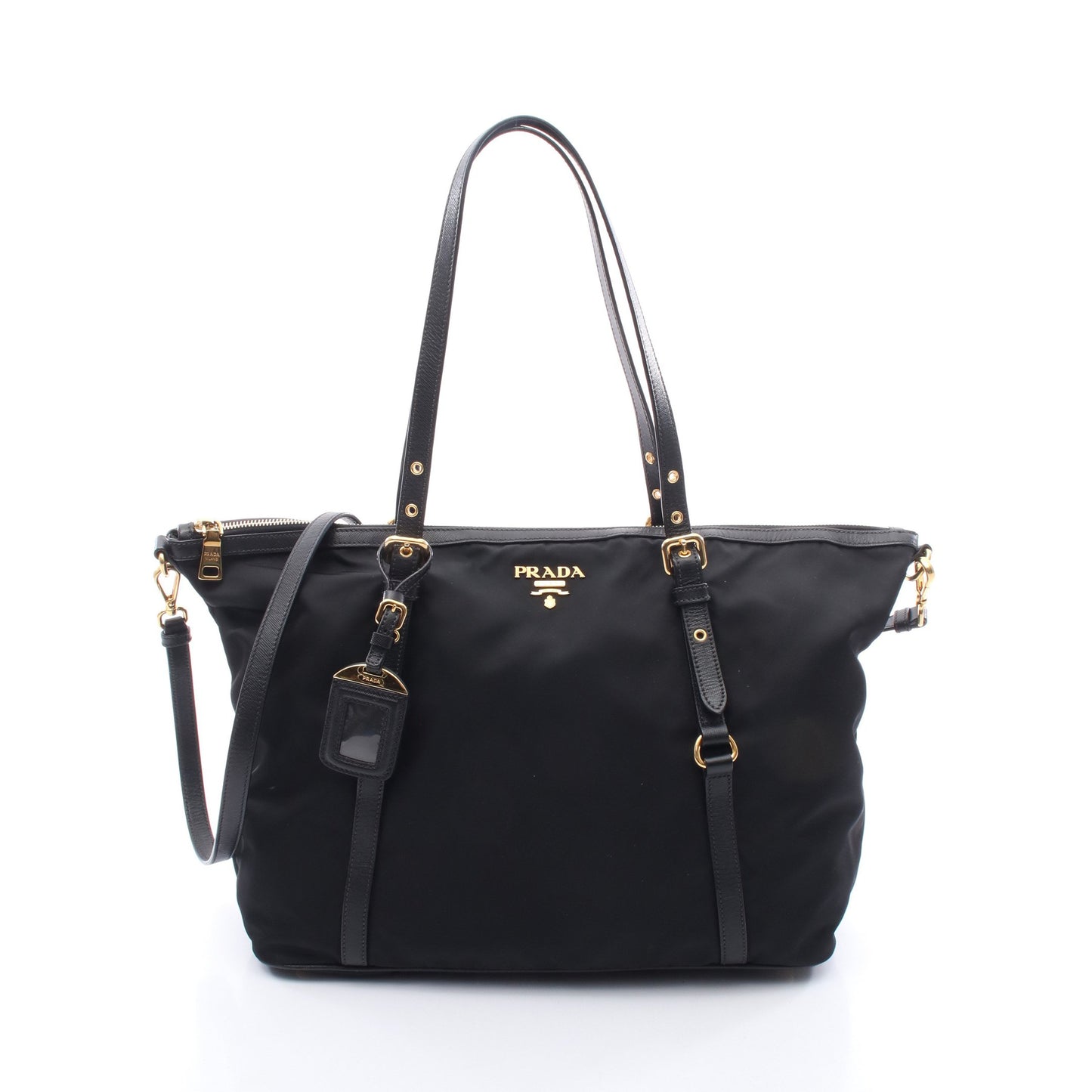 TESSUTO+SAFFIANO ショルダーバッグ トートバッグ ナイロン サフィアーノレザー ブラック 2WAY プラダ バッグ PRADA