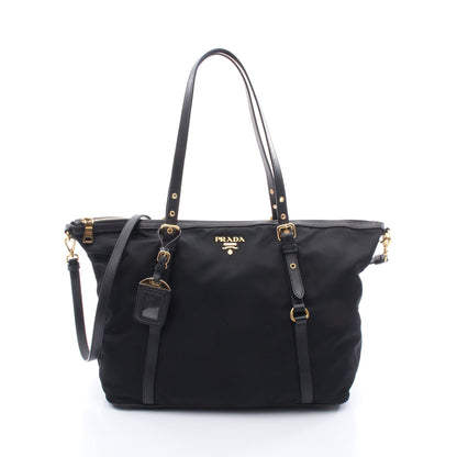 TESSUTO+SAFFIANO ショルダーバッグ トートバッグ ナイロン サフィアーノレザー ブラック 2WAY プラダ バッグ PRADA