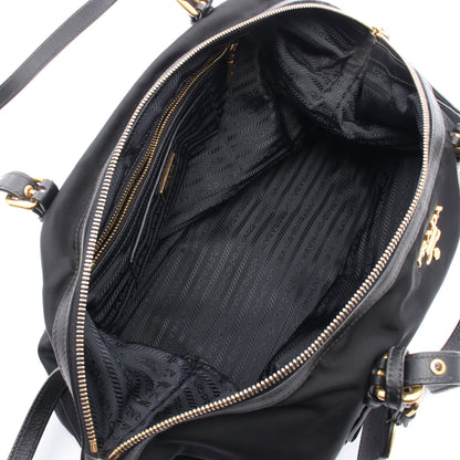 TESSUTO+SAFFIANO ショルダーバッグ トートバッグ ナイロン サフィアーノレザー ブラック 2WAY プラダ バッグ PRADA