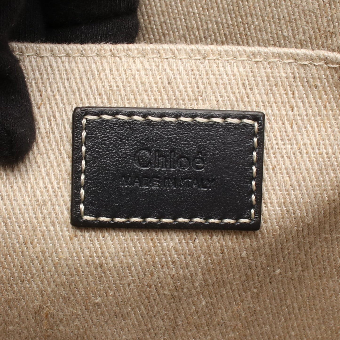 WOODY ウッディ ミディアム ショルダーバッグ トートバッグ キャンバス レザー ベージュ ブラック クロエ バッグ Chloe