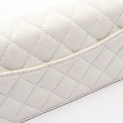 マトラッセ フォンケース チェーンウォレット キャビアスキン ホワイト ゴールド金具 シャネル バッグ CHANEL