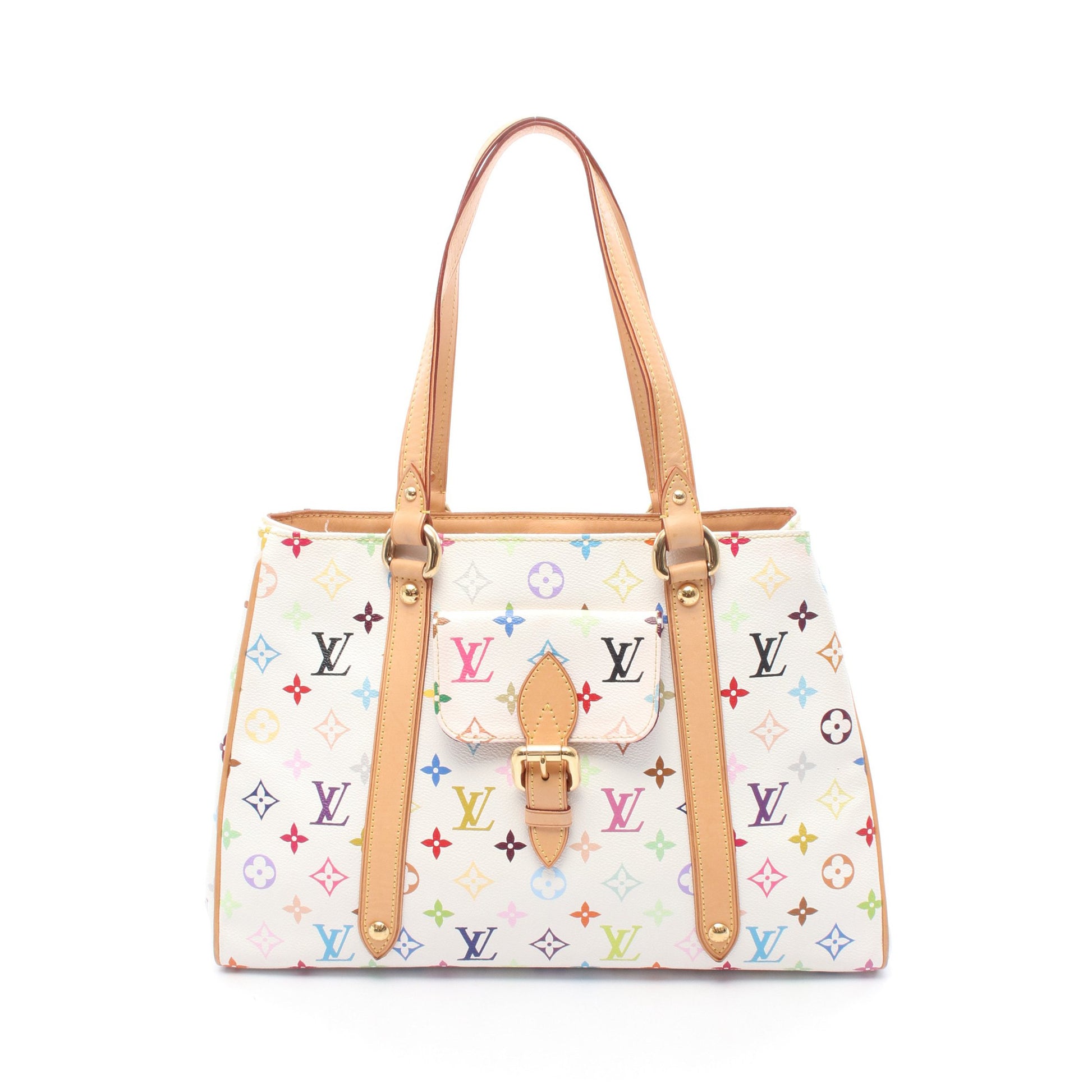 オーレリアMM モノグラムマルチカラー ブロン ショルダーバッグ トートバッグ PVC レザー ホワイト ルイヴィトン バッグ LOUIS VUITTON