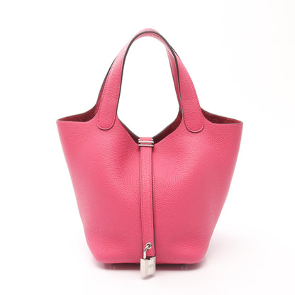 ピコタンロックPM ローズショッキング ハンドバッグ トリヨンモーリス ピンク シルバー金具 U刻印 エルメス バッグ HERMES