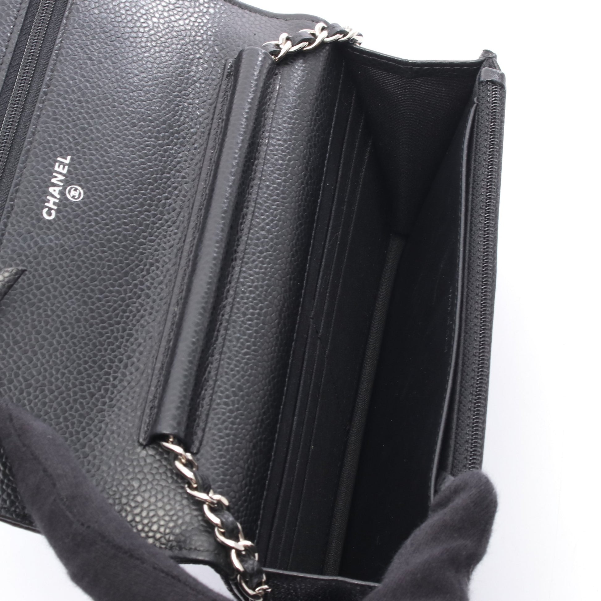 マトラッセ チェーンウォレット キャビアスキン ブラック シルバー金具 シャネル バッグ CHANEL