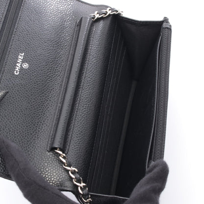 マトラッセ チェーンウォレット キャビアスキン ブラック シルバー金具 シャネル バッグ CHANEL