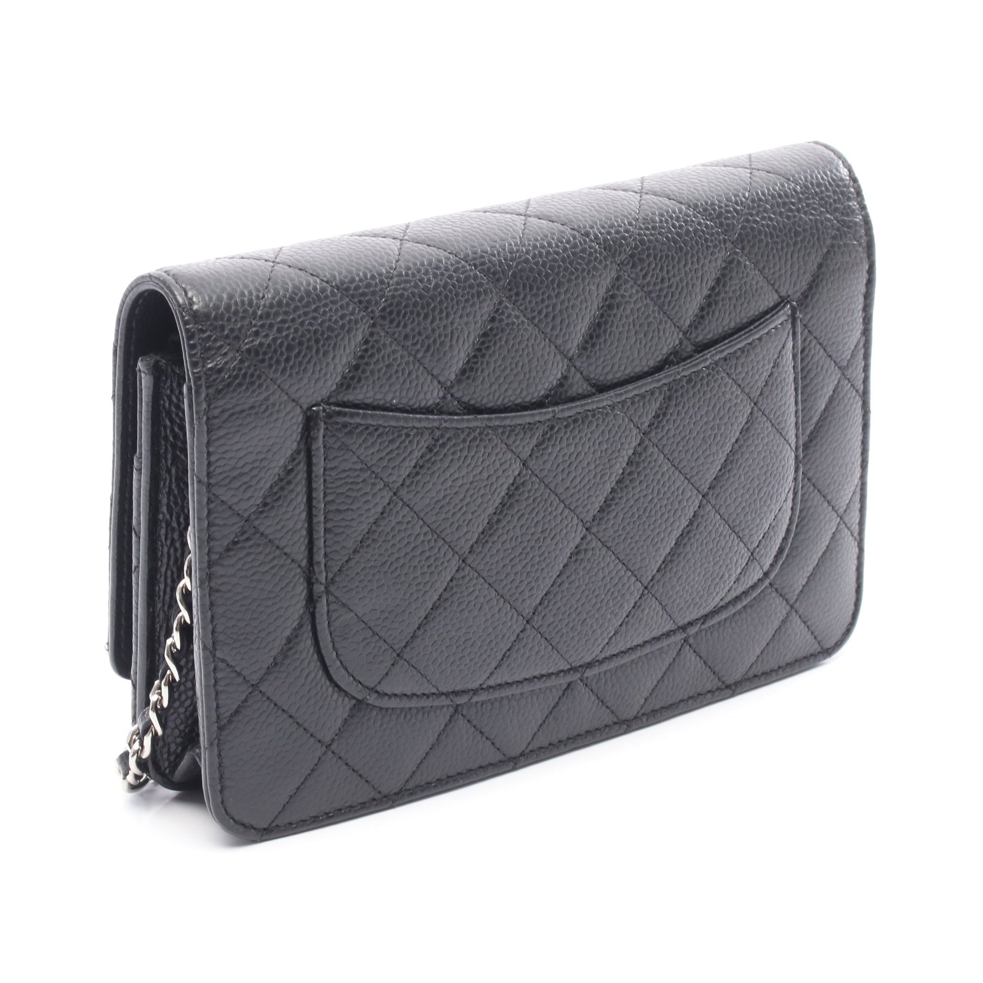 マトラッセ チェーンウォレット キャビアスキン ブラック シルバー金具 シャネル バッグ CHANEL