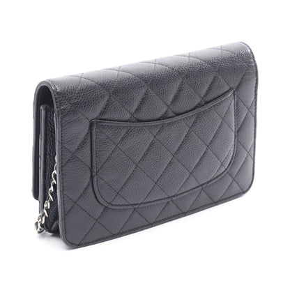 マトラッセ チェーンウォレット キャビアスキン ブラック シルバー金具 シャネル バッグ CHANEL