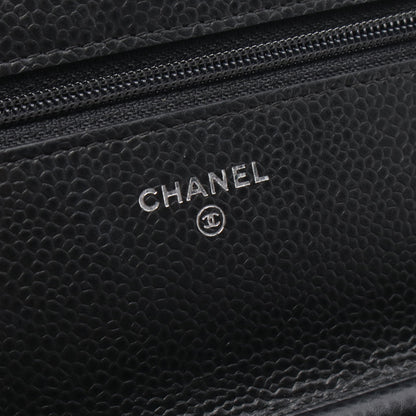 マトラッセ チェーンウォレット キャビアスキン ブラック シルバー金具 シャネル バッグ CHANEL
