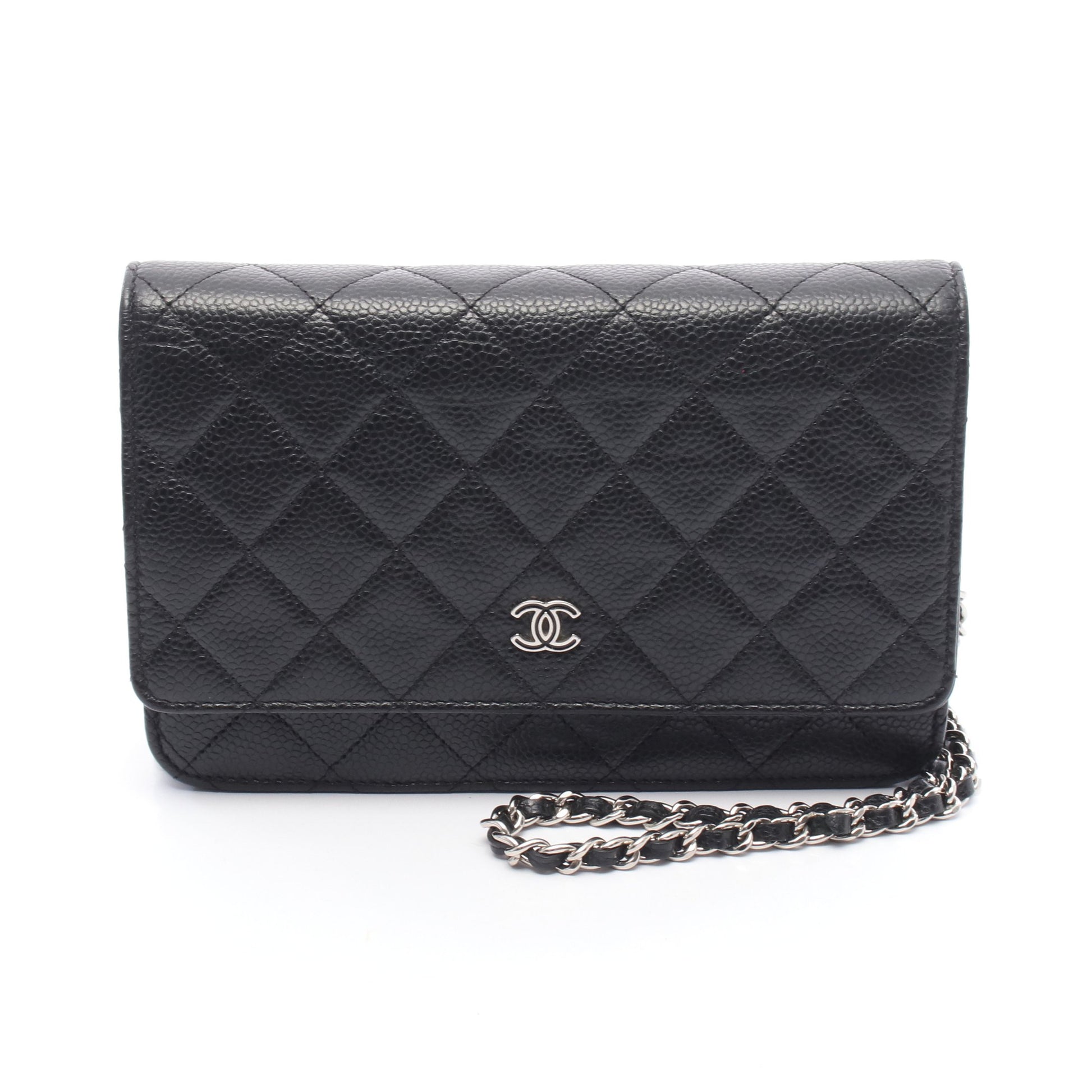 マトラッセ チェーンウォレット キャビアスキン ブラック シルバー金具 シャネル バッグ CHANEL