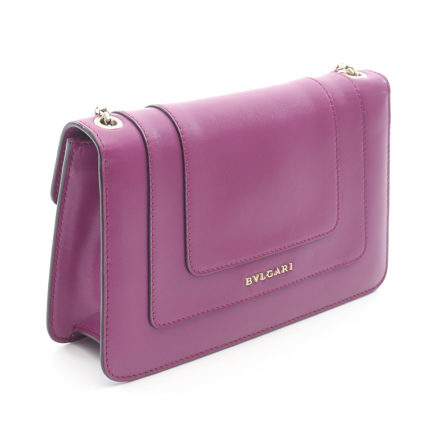 セルペンティ フォーエバー チェーンショルダーバッグ レザー パープル ブルガリ バッグ BVLGARI