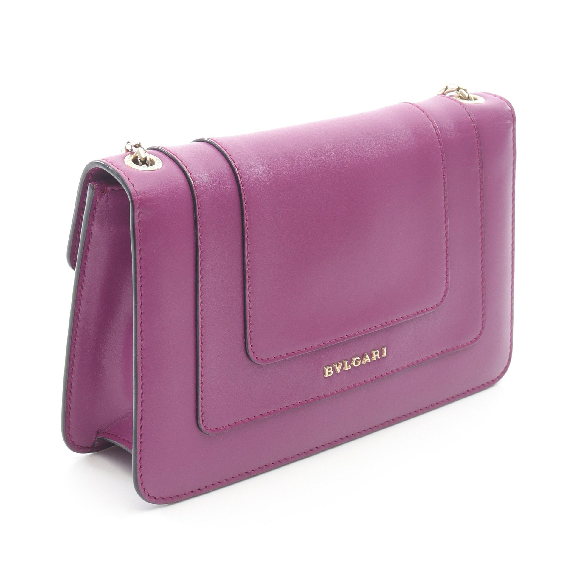 セルペンティ フォーエバー チェーンショルダーバッグ レザー パープル ブルガリ バッグ BVLGARI