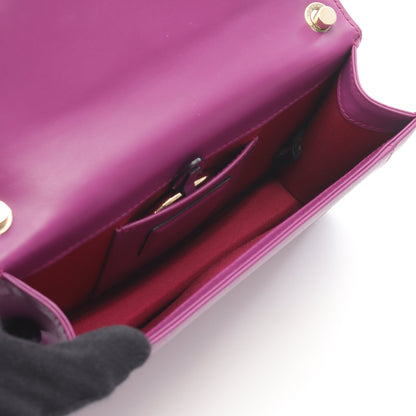 セルペンティ フォーエバー チェーンショルダーバッグ レザー パープル ブルガリ バッグ BVLGARI