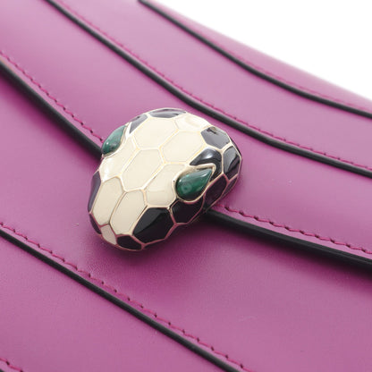 セルペンティ フォーエバー チェーンショルダーバッグ レザー パープル ブルガリ バッグ BVLGARI