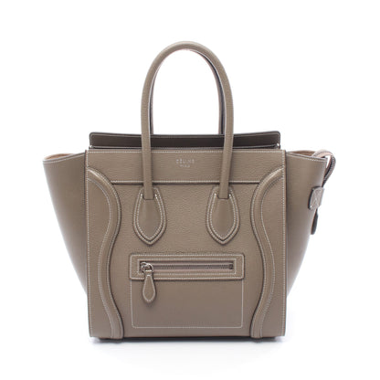 ラゲージ マイクロ ショッパー ハンドバッグ レザー グレーブラウン セリーヌ バッグ CELINE