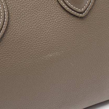ラゲージ マイクロ ショッパー ハンドバッグ レザー グレーブラウン セリーヌ バッグ CELINE