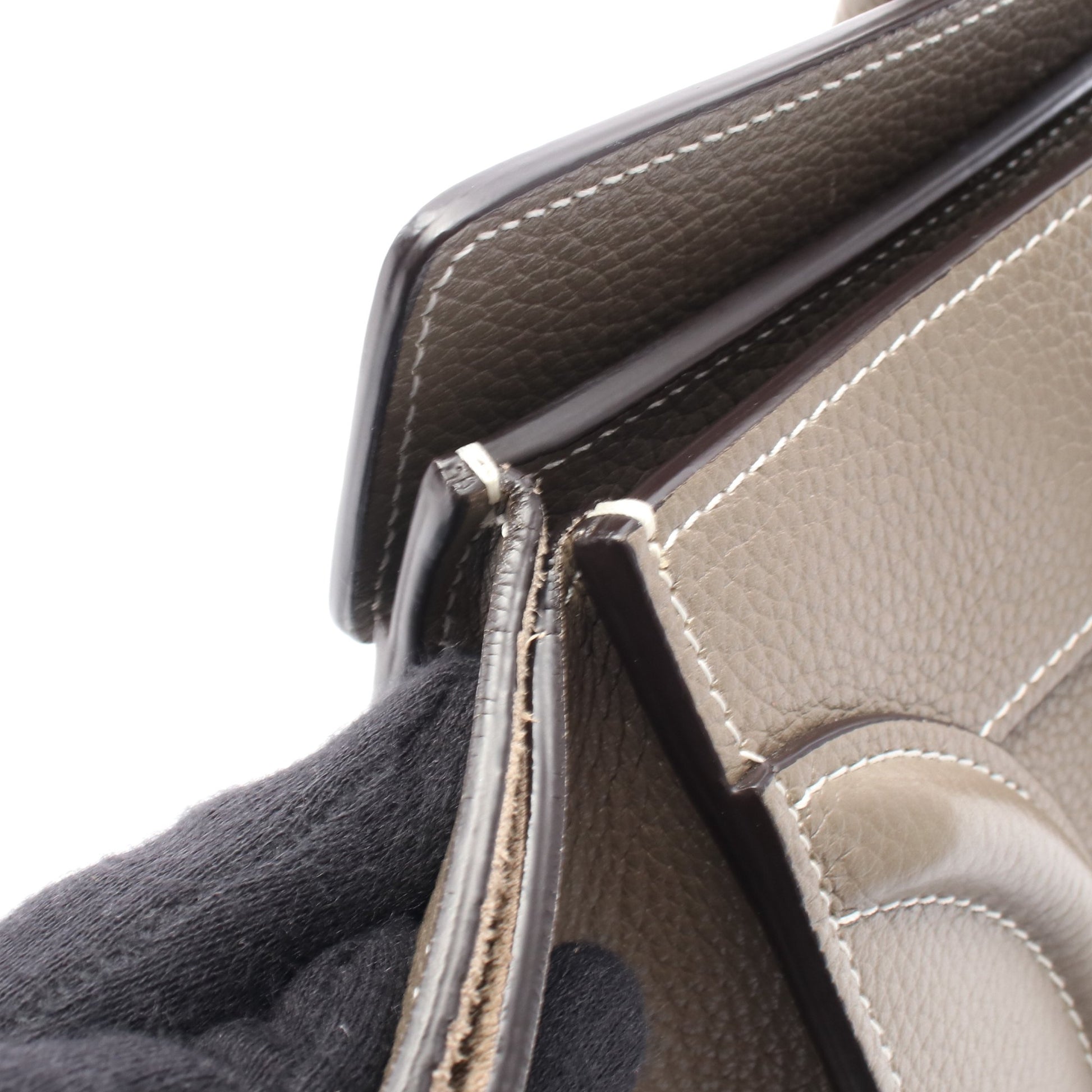 ラゲージ マイクロ ショッパー ハンドバッグ レザー グレーブラウン セリーヌ バッグ CELINE