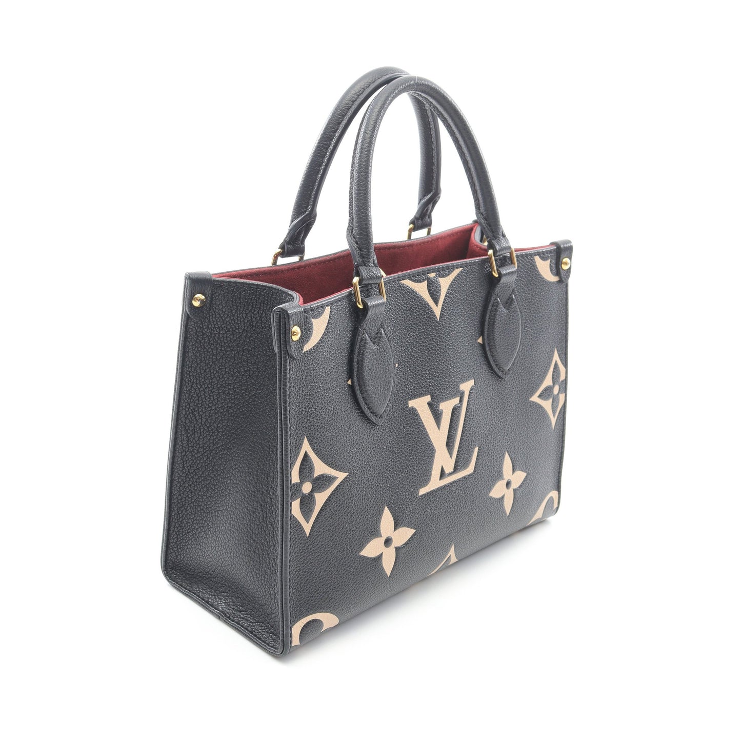 オンザゴーPM バイカラー モノグラムアンプラント ハンドバッグ レザー ブラック ベージュ 2WAY ルイヴィトン バッグ LOUIS VUITTON