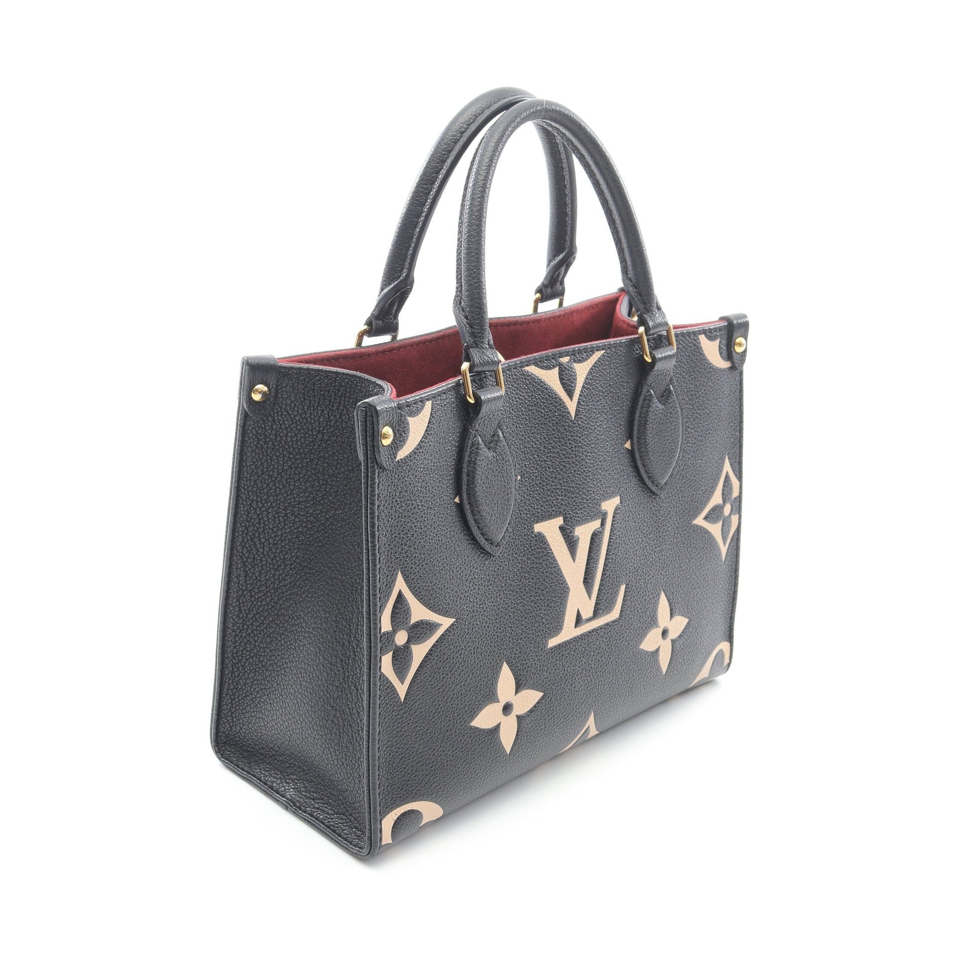 オンザゴーPM バイカラー モノグラムアンプラント ハンドバッグ レザー ブラック ベージュ 2WAY ルイヴィトン バッグ LOUIS VUITTON