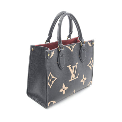 オンザゴーPM バイカラー モノグラムアンプラント ハンドバッグ レザー ブラック ベージュ 2WAY ルイヴィトン バッグ LOUIS VUITTON