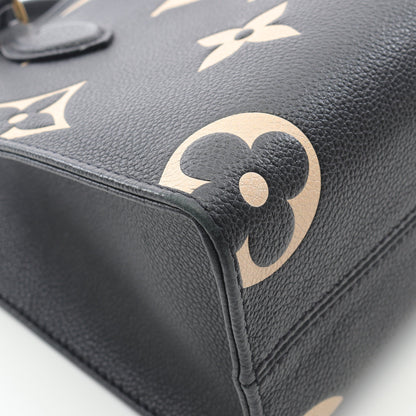 オンザゴーPM バイカラー モノグラムアンプラント ハンドバッグ レザー ブラック ベージュ 2WAY ルイヴィトン バッグ LOUIS VUITTON