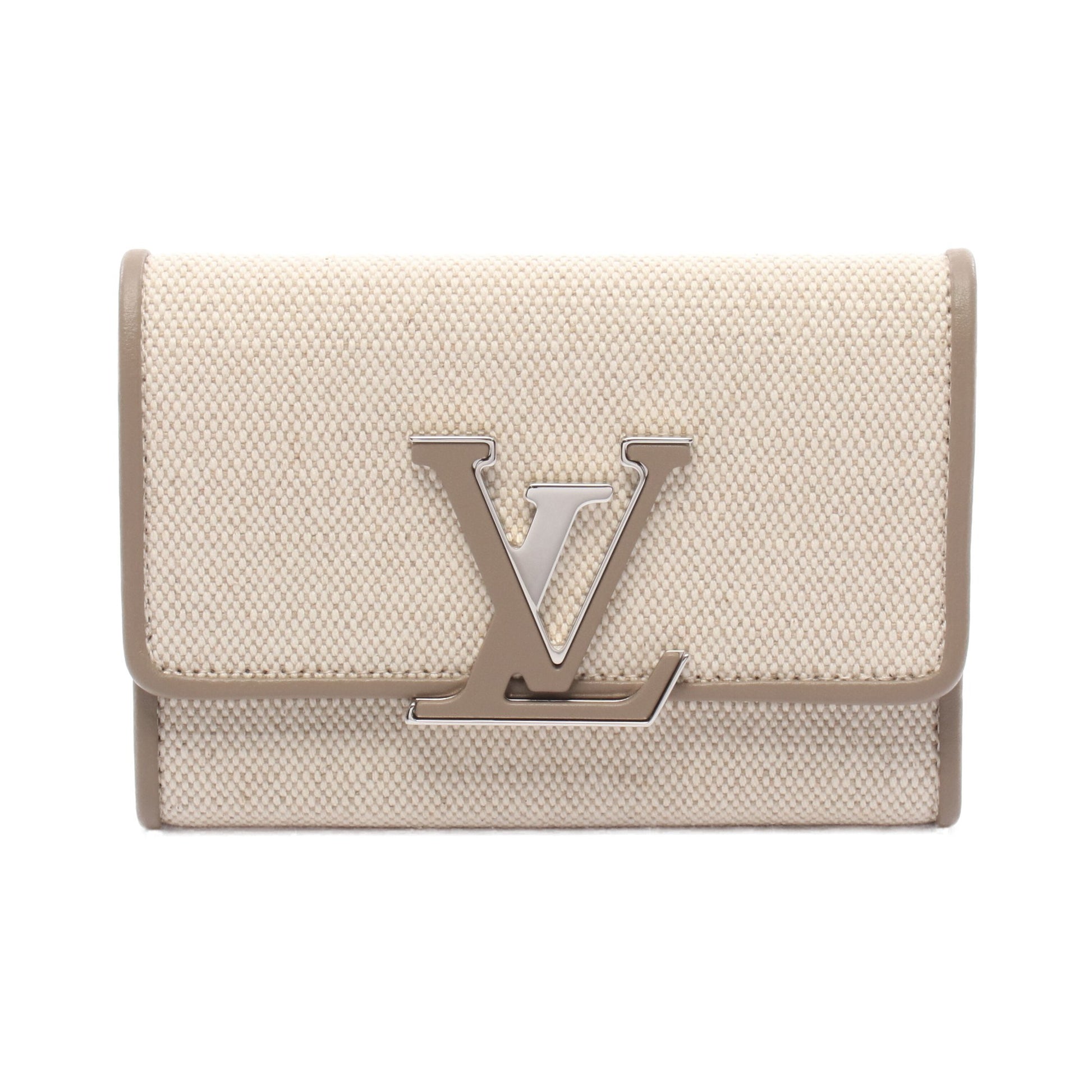 ポルトフォイユ カプシーヌ コンパクト 三つ折り財布 キャンバス  